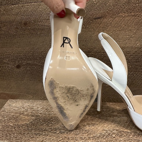Paul Andrew White Patent Leather Slingback Heels – Size 39 - Picture 8 of 10